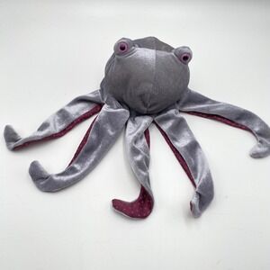 Octopus Hand Puppet‎ 9" Plush Gray Caltoy Animal Toy Jellyfish Kids Sea Creature